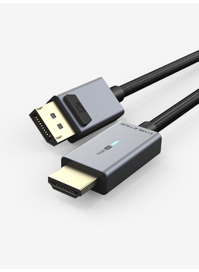 CABLETIME DP TO HDMI CONVERTER CABLE 4K 30HZ DISPLAYPORT TO HDMI MALE TO MALE ADAPTER CORD FOR LAPTOP PC MONITOR TV PROJECTOR GOLD PLATED CONNECTORS HIGH SPEED AUDIO VIDEO COMPATIBLE WITH WINDOWS, MAC & HDTV - Image 1